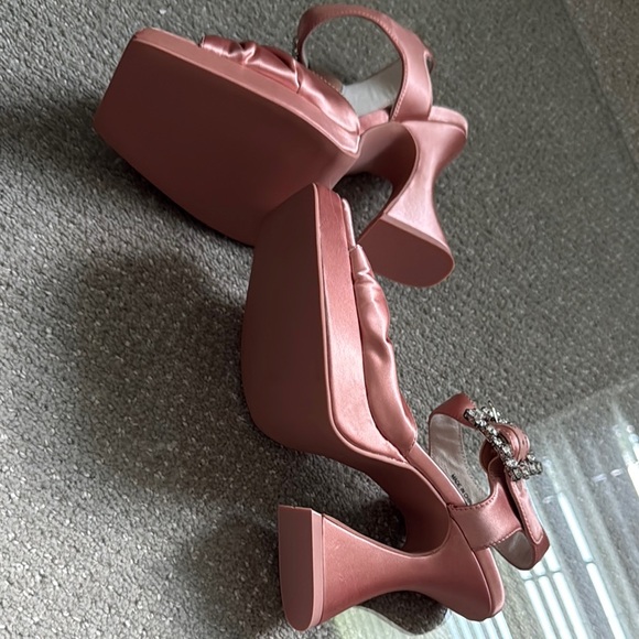 Jeffrey Campbell Pink Satin Platform Heels - Picture 3 of 5